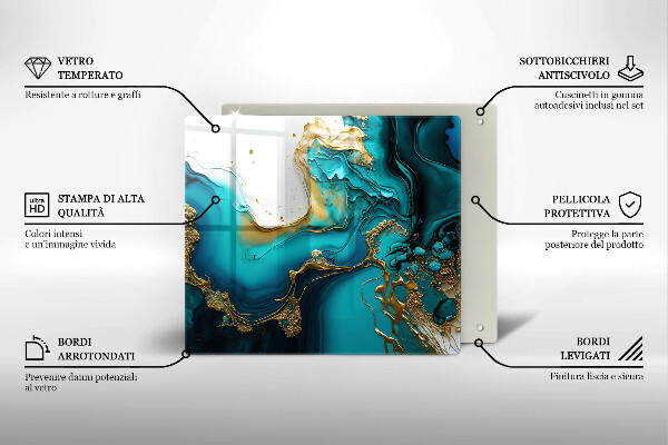 Chopping board Turquoise abstraction