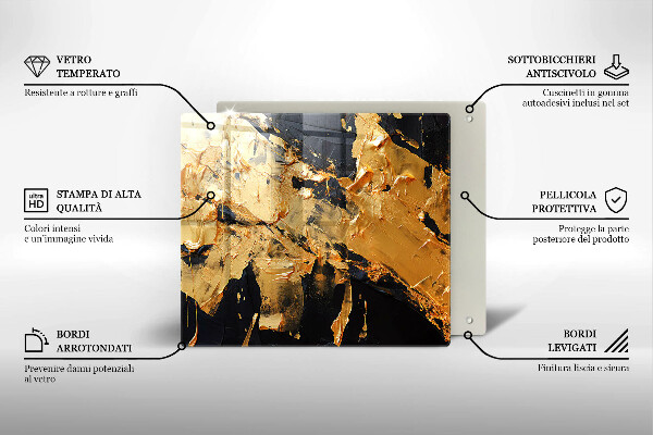 Glass worktop protector Elegant paint texture