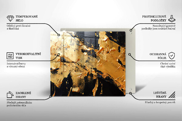 Glass worktop protector Elegant paint texture