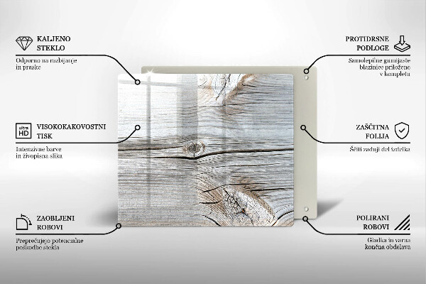 Glass worktop protector Bright wood structure