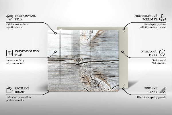 Glass worktop protector Bright wood structure