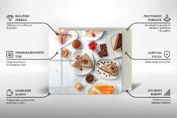 Glass worktop protector Cake sweets