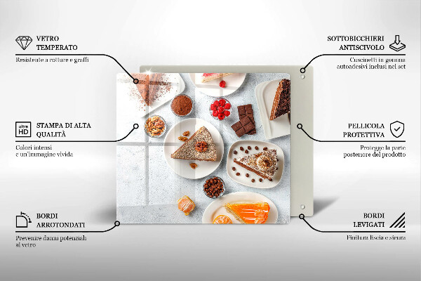 Glass worktop protector Cake sweets