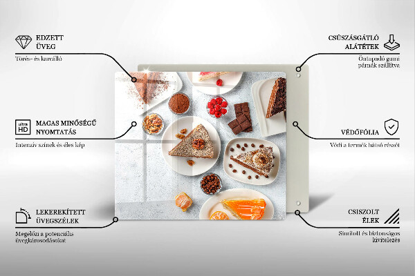 Glass worktop protector Cake sweets
