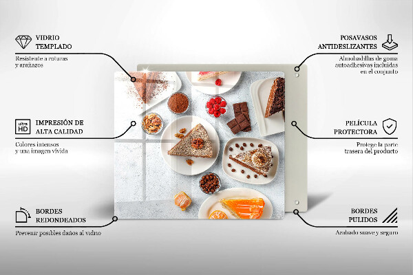 Glass worktop protector Cake sweets