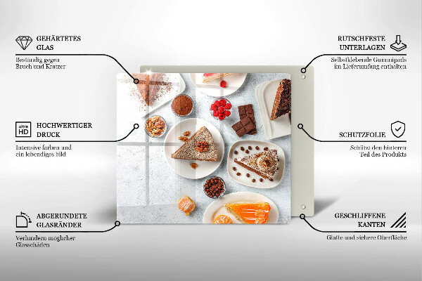 Glass worktop protector Cake sweets