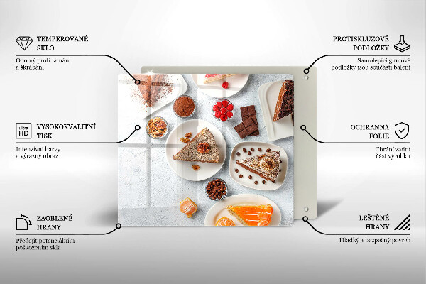 Glass worktop protector Cake sweets
