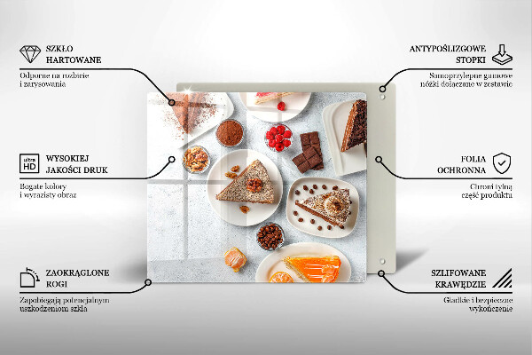 Glass worktop protector Cake sweets