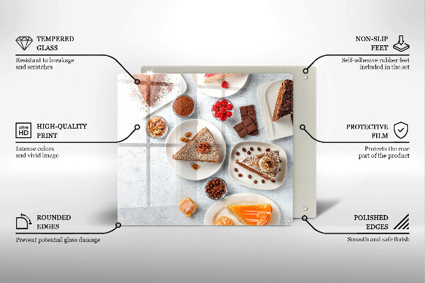 Glass worktop protector Cake sweets