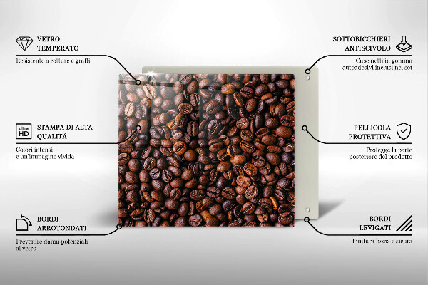 Glass worktop protector Coffee beans