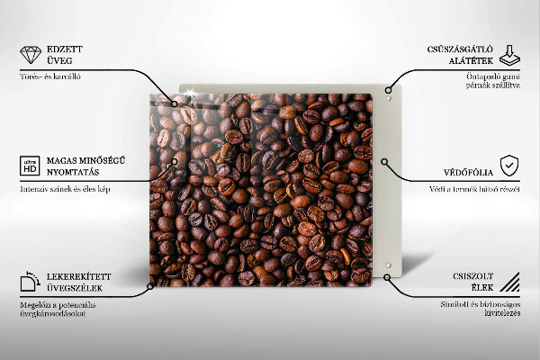 Glass worktop protector Coffee beans