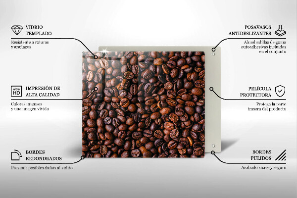 Glass worktop protector Coffee beans