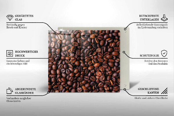 Glass worktop protector Coffee beans