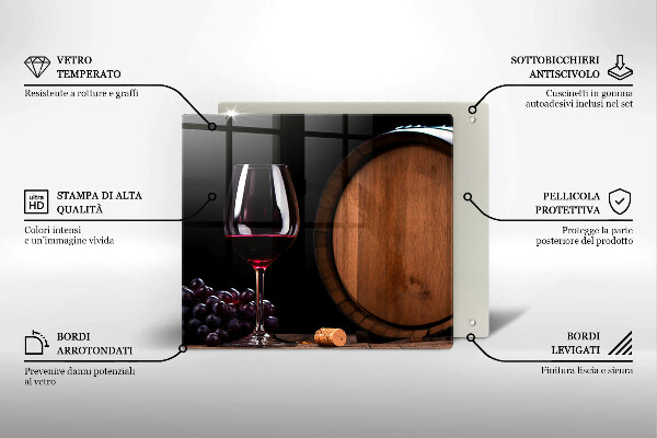 Glass worktop protector A barrel of wine glass