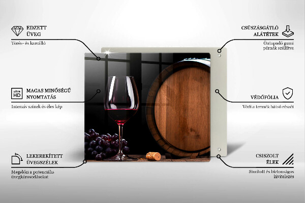 Glass worktop protector A barrel of wine glass