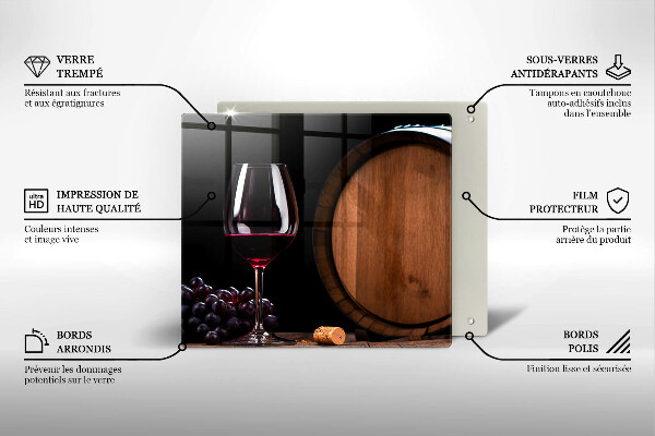 Glass worktop protector A barrel of wine glass