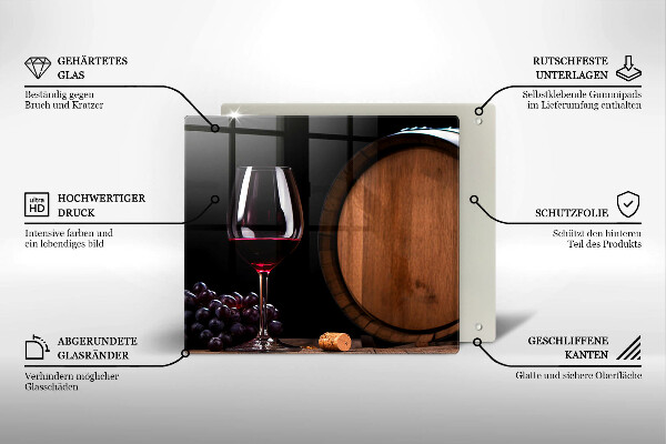 Glass worktop protector A barrel of wine glass