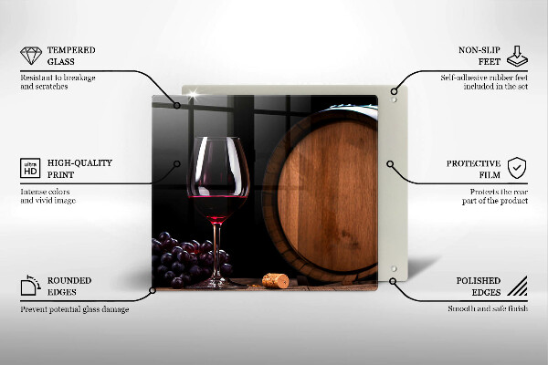 Glass worktop protector A barrel of wine glass