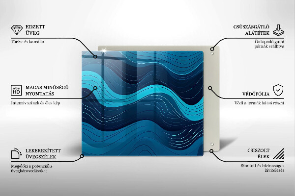 Glass worktop protector Abstract waves