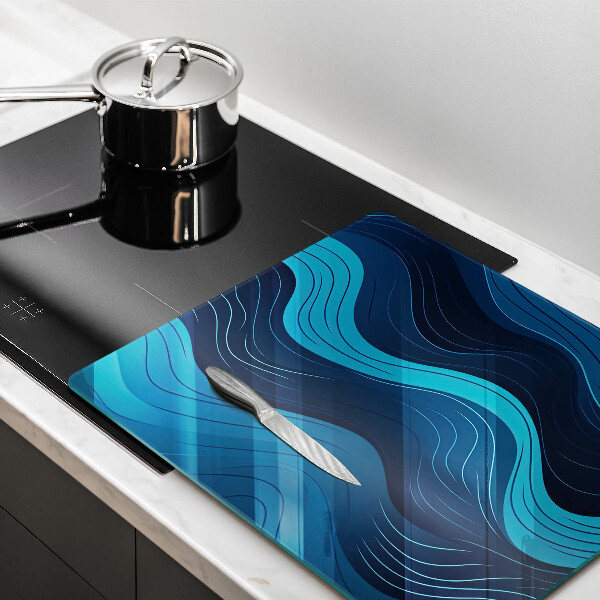 Glass worktop protector Abstract waves