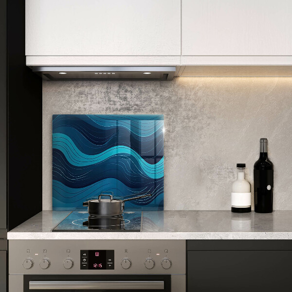 Glass worktop protector Abstract waves