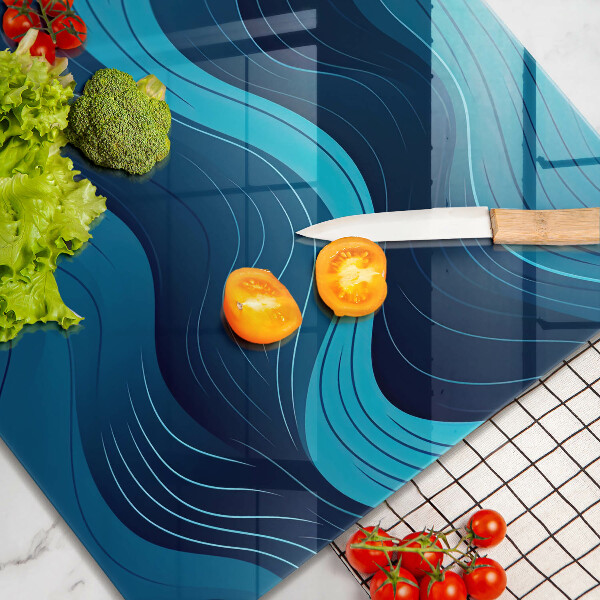 Glass worktop protector Abstract waves