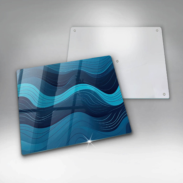 Glass worktop protector Abstract waves
