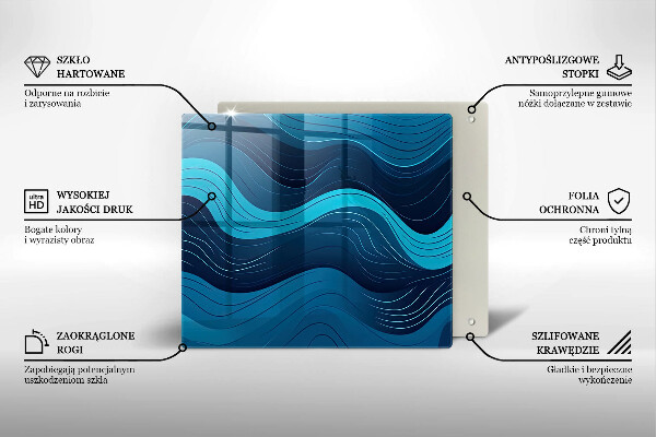 Glass worktop protector Abstract waves