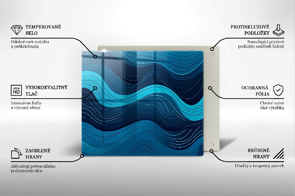 Glass worktop protector Abstract waves