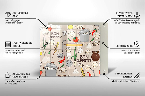 Glass worktop protector Kitchen illustration