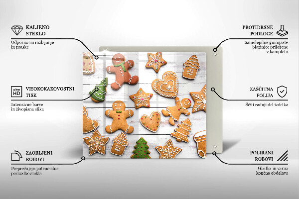 Glass worktop protector Christmas gingerbread