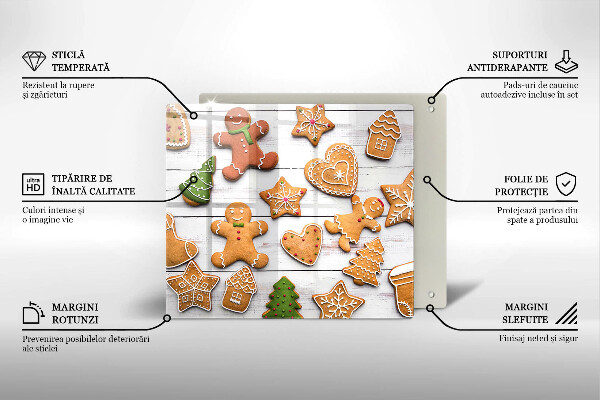 Glass worktop protector Christmas gingerbread