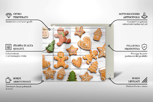 Glass worktop protector Christmas gingerbread
