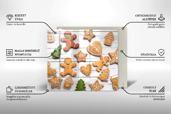 Glass worktop protector Christmas gingerbread