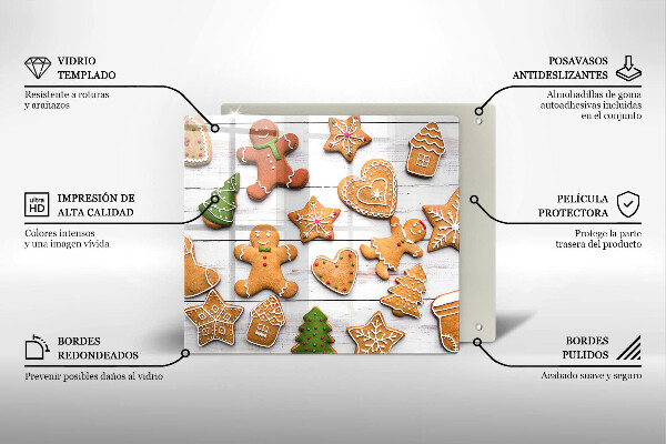 Glass worktop protector Christmas gingerbread