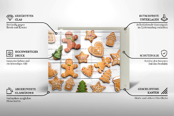 Glass worktop protector Christmas gingerbread