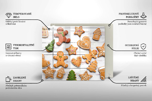 Glass worktop protector Christmas gingerbread
