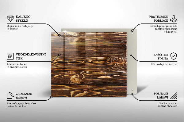 Glass worktop protector Wood texture