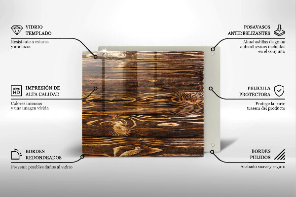 Glass worktop protector Wood texture