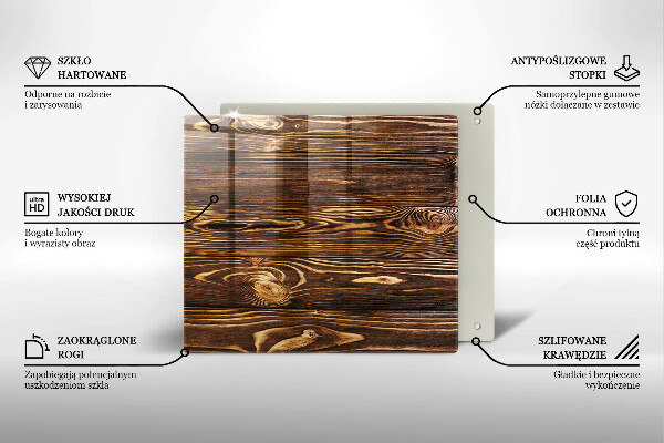 Glass worktop protector Wood texture
