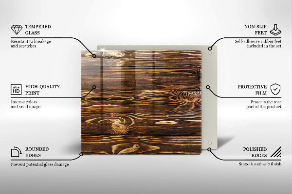 Glass worktop protector Wood texture