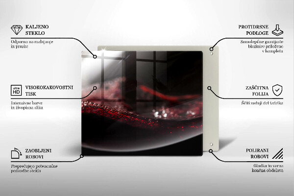 Glass worktop protector Red wine glass