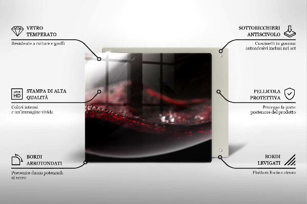 Glass worktop protector Red wine glass