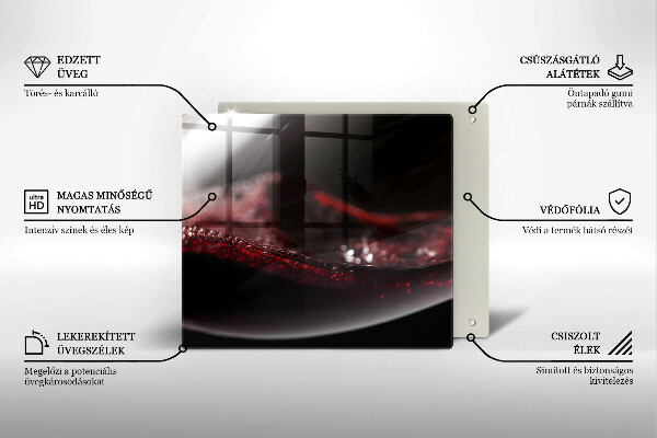 Glass worktop protector Red wine glass