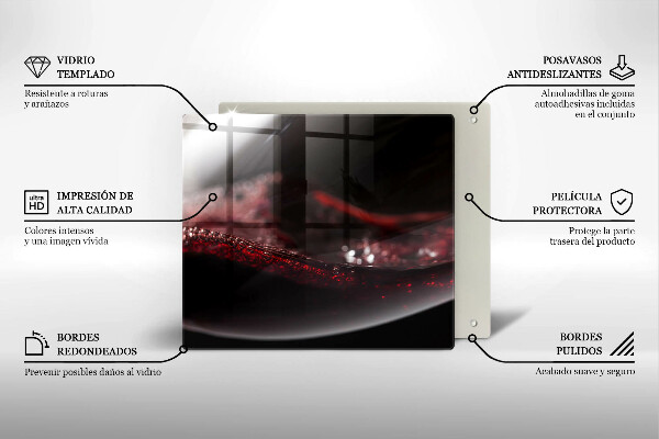 Glass worktop protector Red wine glass