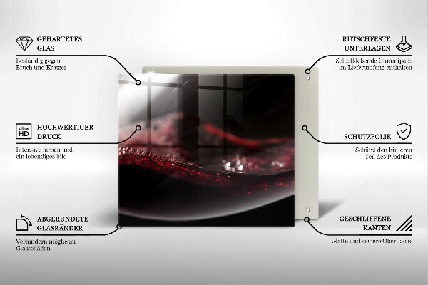 Glass worktop protector Red wine glass