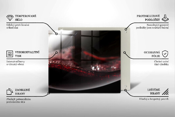 Glass worktop protector Red wine glass