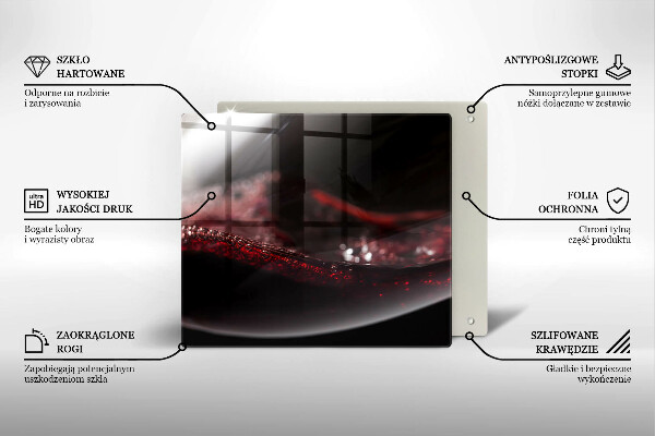 Glass worktop protector Red wine glass