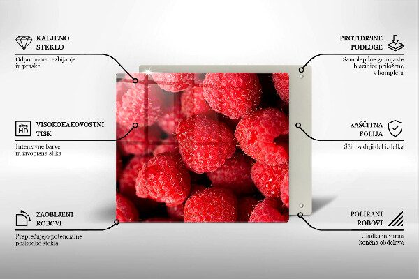 Glass worktop protector Raspberry fruit