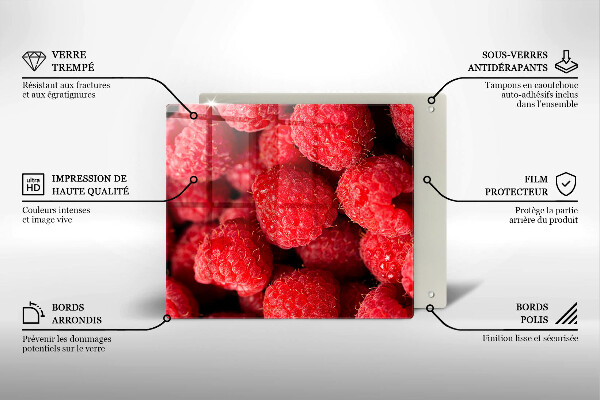 Glass worktop protector Raspberry fruit